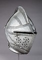 Close-Helmet, Attributed to Kunz Lochner (German, Nuremberg, 1510–1567), Steel, leather, German, Nuremberg