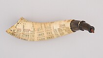 Powder Horn, Horn (cow), wood (cherry), American, Charleston, South Carolina