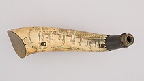 Powder Horn, Peter Robinson (British, 18th century), Horn (cow), iron alloy, copper alloy, Colonial American, St. Augustine, Florida