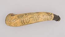 Powder Horn, Peter Robinson (British, 18th century), Horn (cow), iron alloy, copper alloy, Colonial American, St. Augustine, Florida