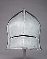 Sallet, Caspar Rieder (Austrian, Innsbruck and Mühlau, active 1452–99), Steel, leather, textile (linen, cotton), Austrian, Mühlau