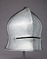 Sallet, Caspar Rieder (Austrian, Innsbruck and Mühlau, active 1452–99), Steel, leather, textile (linen, cotton), Austrian, Mühlau