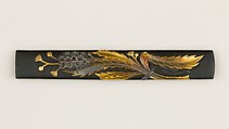 Knife Handle (Kozuka), Copper-gold alloy (shakudō), gold, silver, Japanese