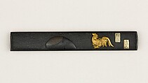 Knife Handle (Kozuka), Copper-gold alloy (shakudō), gold, silver, Japanese