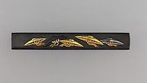 Knife Handle (Kozuka), Copper-gold alloy (shakudō), gold, silver, Japanese