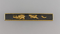 Knife Handle (Kozuka), Copper-gold alloy (shakudō), gold, Japanese