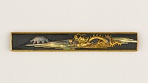 Knife Handle (Kozuka), Copper-gold alloy (shakudō), gold, silver, Japanese