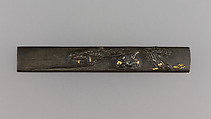 Knife Handle (Kozuka), Ichiyosai Hironao (Japanese, died ca. 1825–50), Copper-silver alloy (shibuichi), gold, silver, Japanese