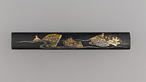 Knife Handle (Kozuka), Copper-gold alloy (shakudō), gold, silver, copper-silver alloy (shibuichi), Japanese