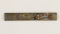 Knife Handle (Kozuka), Kojo (Japanese), Copper-silver alloy (shibuichi), copper, gold, copper-gold alloy (shakudō), Japanese