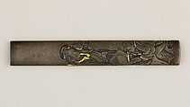 Knife Handle (Kozuka), Hamano Haruchika (Japanese, died ca.1850), Copper-silver alloy (shibuichi), gold, Japanese