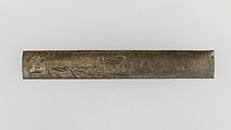 Knife Handle (Kozuka), Iron, copper-silver alloy (shibuichi), silver, gold, Japanese