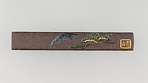 Knife Handle (Kozuka), Iron, gold, silver, copper-gold alloy (shakudō), Japanese