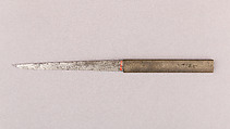 Knife Handle (Kozuka) with Blade, Copper-silver alloy (shibuichi), gold, copper, steel, Japanese