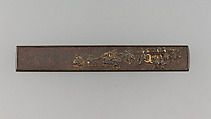 Knife Handle (Kozuka), Copper-silver alloy (shibuichi), iron, gold, Japanese