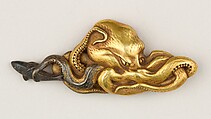 Cord Ornament (Kanemono), Copper-silver alloy (shibuichi), gold, Japanese