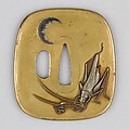 Sword Guard (Tsuba), Copper-silver alloy (shibuichi), brass, gold, silver, copper, Japanese