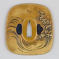 Sword Guard (Tsuba), Brass, copper-gold alloy (shakudō), copper, Japanese