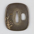 Sword Guard (Tsuba), Copper alloy (nigurome), gold, silver, copper, Japanese
