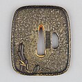 Sword Guard (Tsuba), Copper-silver alloy (shibuichi), silver, gold, copper, Japanese