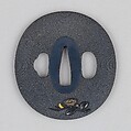 Sword Guard (Tsuba), Copper-gold alloy (shakudō), gold, silver, copper, Japanese