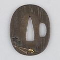 Sword Guard (Tsuba), Copper-silver alloy (shibuichi), gold, copper, Japanese