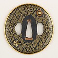 Sword Guard (Tsuba), Copper-silver alloy (shibuichi), gold, silver, copper, Japanese