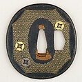 Sword Guard (Tsuba), Copper-silver alloy (shibuichi), gold, silver, copper, Japanese