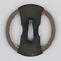 Sword Guard (Tsuba), Copper-gold alloy (shakudō), silver, copper, Japanese