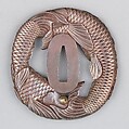 Sword Guard (Tsuba), Silver, copper, Japanese