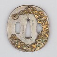 Sword Guard (Tsuba), Silver, gold, Japanese