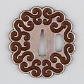 Sword Guard (Tsuba), Copper-gold alloy (shakudō), copper, silver, Japanese