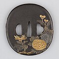 Sword Guard (Tsuba), Wood, gold, lacquer, copper, Japanese