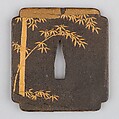 Sword Guard (Tsuba), Wood, gold, lacquer, Japanese