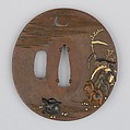 Sword Guard (Tsuba), Copper, copper-gold alloy (shakudō), gold, Japanese