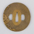 Sword Guard (Tsuba), Copper alloy (sentoku), gold, copper, Japanese
