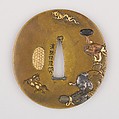 Sword Guard (Tsuba), Copper alloy (sentoku), gold, silver, copper, Japanese