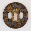 Sword Guard (Tsuba), Copper alloy (sentoku), silver, copper, Japanese
