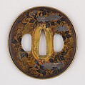 Sword Guard (Tsuba), Copper alloy (sentoku), silver, copper, Japanese