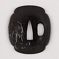Sword Guard (Tsuba), Copper-gold alloy (shakudō), copper, Japanese