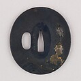 Sword Guard (Tsuba), Copper-gold alloy (shakudō), copper, Japanese