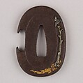 Sword Guard (Tsuba), Copper-silver alloy (shibuichi), iron, gold, copper, silver, Japanese