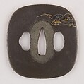 Sword Guard (Tsuba), Copper-silver alloy (shibuichi), gold, copper, Japanese