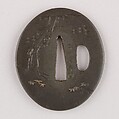 Sword Guard (Tsuba), Copper-silver alloy (shibuichi), gold, copper, silver, Japanese