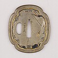 Sword Guard (Tsuba), Copper-silver alloy (shibuichi), silver, gold, copper, Japanese