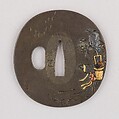 Sword Guard (Tsuba), Copper-silver alloy (shibuichi), gold, silver, copper, Japanese