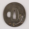 Sword Guard (Tsuba), Copper-silver alloy (shibuichi), gold, silver, copper, Japanese