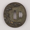 Sword Guard (Tsuba), Copper-silver alloy (shibuichi), gold, copper, Japanese