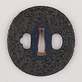 Sword Guard (Tsuba), Copper-gold alloy (shakudō), copper, Japanese