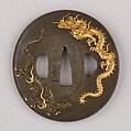 Sword Guard (Tsuba), Copper-silver alloy (shibuichi), gold, copper-gold alloy (shakudō), Japanese